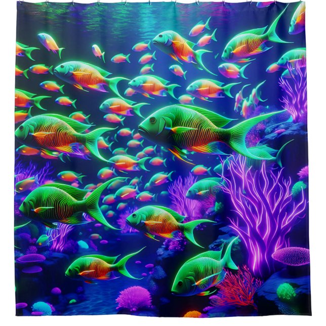 “Neon Fish Wonderland - Vibrant Underwater Art” (Front)