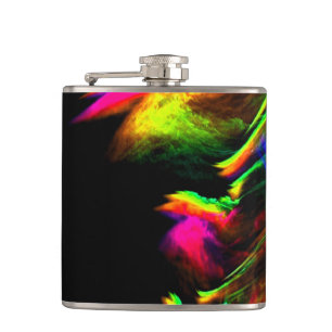 Neon Flames of Rave Lights and Party Hip Flask