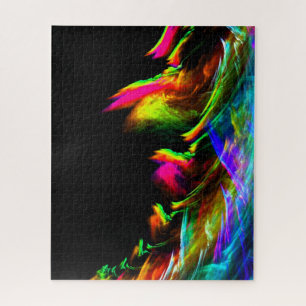 Neon Flames of Rave Lights and Party Jigsaw Puzzle