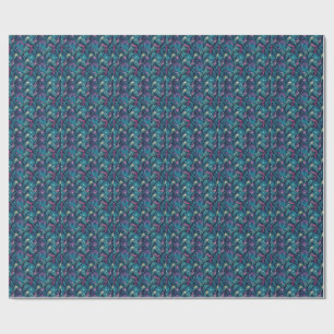 Neon Flamingo Tropical Cyberpunk Jungle Pattern Wrapping Paper