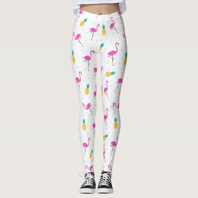Neon Flamingos 2 2 Leggings (Front)