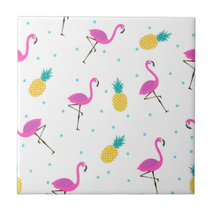 Neon Flamingos 2 Tile