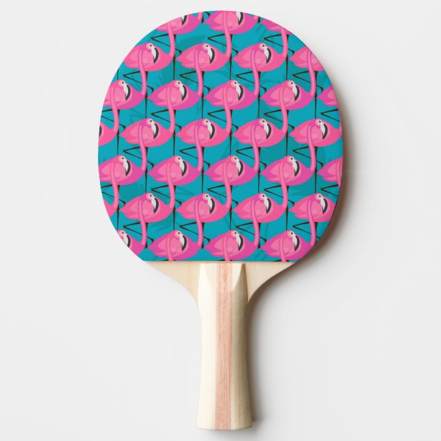 Neon Flamingos Ping Pong Paddle (Front)