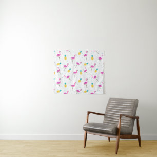 Neon Flamingos Tapestry