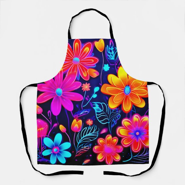 Neon Floral Fantasy Apron (Front)