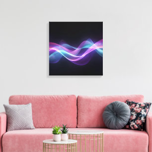 Neon Flow – Futuristic Abstract Wave Art Canvas Print