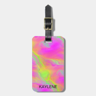 Neon Flow Personalized Luggage Tag