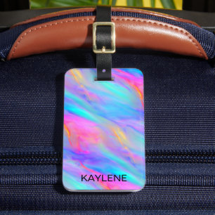 Neon Flow Personalized Luggage Tag