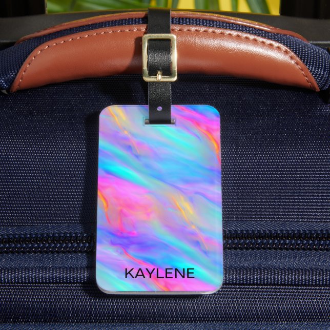 Neon Flow Personalized Luggage Tag (Front Insitu 2)