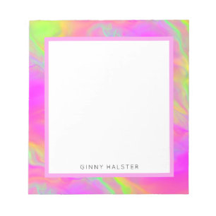 Neon Flow Personalized Notepad 5.5" x 6"