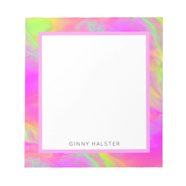 Neon Flow Personalized Notepad 5.5" x 6" (Front)