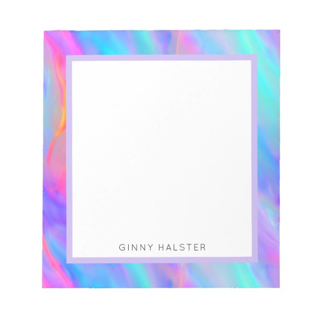 Neon Flow Personalized Notepad 5.5" x 6" (Front)