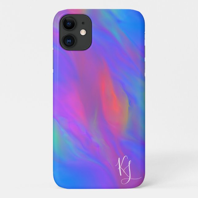 Neon Flow Personalized Phone Case (Back)
