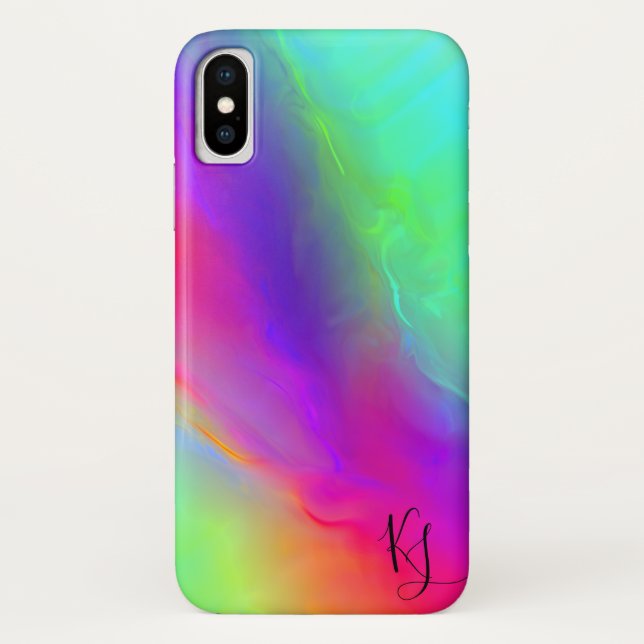 Neon Flow Personalized Phone Case (Back)