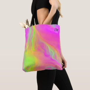 Neon Flow Personalized Tote Bag