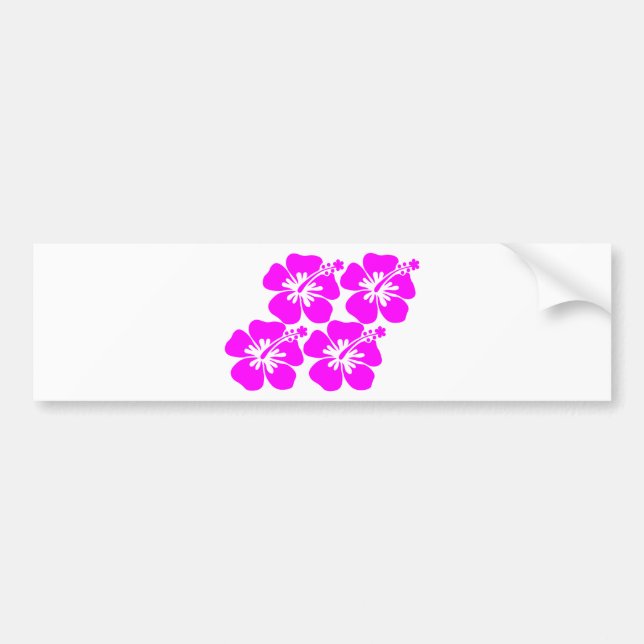 neon flower hibiscus bumper sticker (Front)