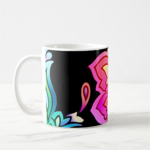 Neon Flowers Coffee Mug