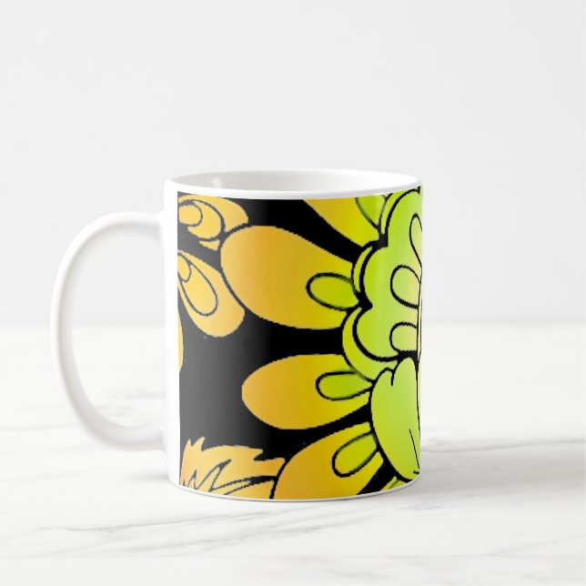 Neon Flowers Coffee Mug (Left)