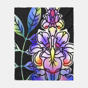 Neon Flowers Fleece Blanket