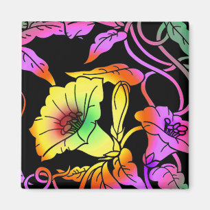 Neon Flowers Magnet