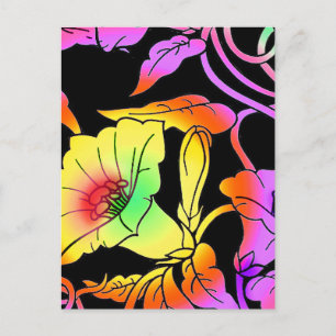 Neon Flowers Postcard