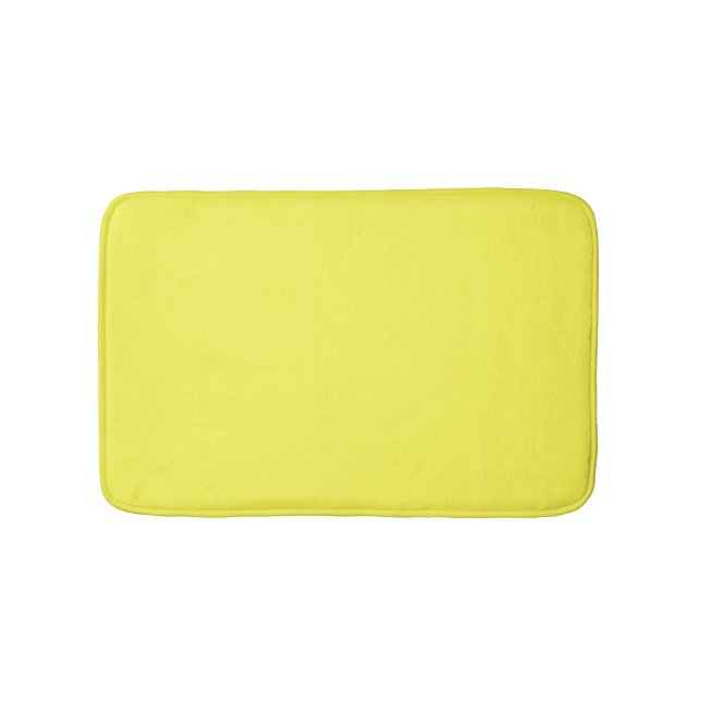 neon Fluorescent yellow lemon bright colour Bath Mat (Front)