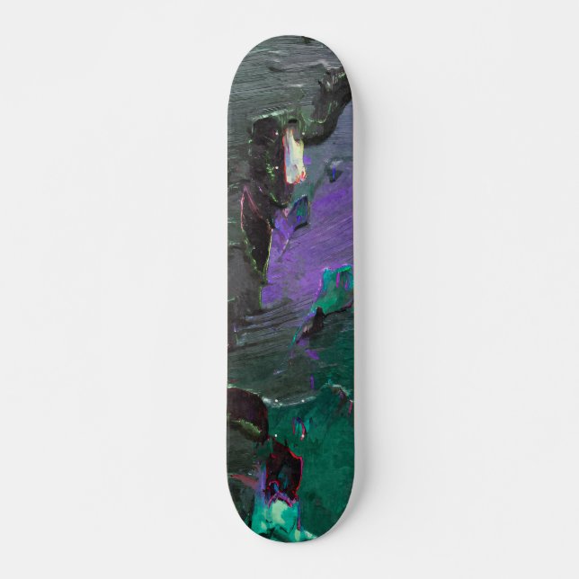 Neon Forest Dreamscape Abstract Skateboard (Front)