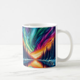 Neon Forest Sunset Coffee Mug