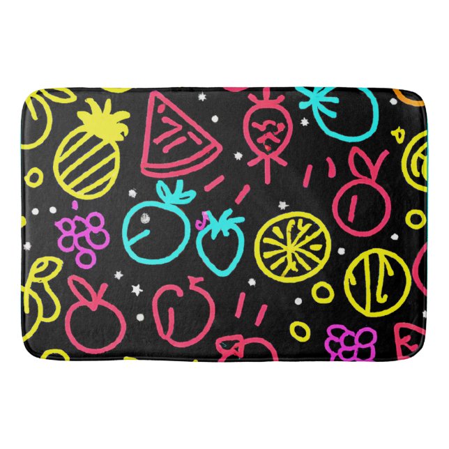 Neon Fruit Extravaganza Bath Mat (Front)