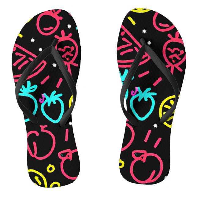 Neon Fruit Extravaganza Flip Flops (Footbed)