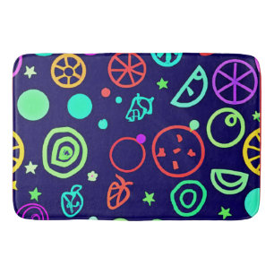 Neon Fruits Pattern Colours Bath Mat