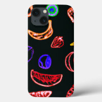 Neon Fruits Patterns Artwork design