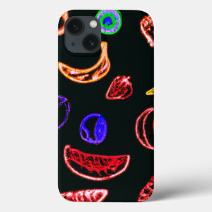 Neon Fruits Patterns Artwork design iPhone 13 Case