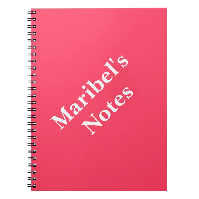 Neon Fuchsia Name College Notebook (Front)