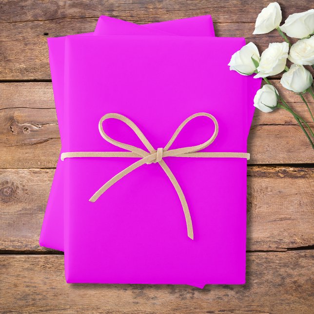 Neon Fuchsia Solid Colour | Classic | Elegant Wrapping Paper Sheet (Creator Uploaded)