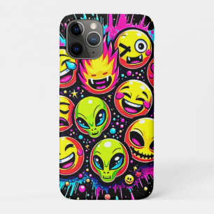 Neon Funky Emoji Mix iPhone 11 Pro Case