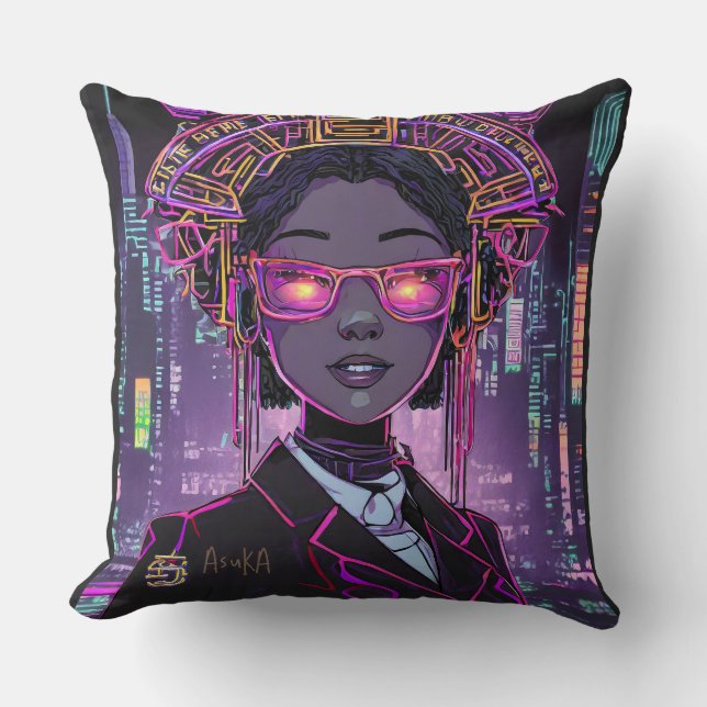 Neon Future ID1028 Throw Pillow (Front)