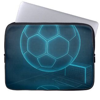 Neon Futuristic Soccer Field Art Laptop Sleeve