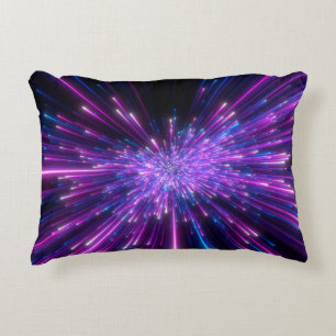 Neon Galaxy Cosmic Abstract Background Accent Pillow