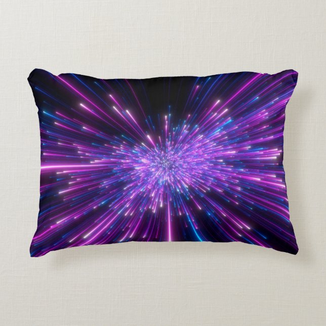 Neon Galaxy Cosmic Abstract Background Accent Pillow (Front)