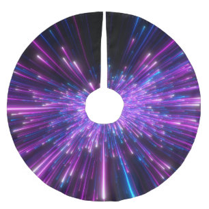 Neon Galaxy Cosmic Abstract Background Brushed Polyester Tree Skirt