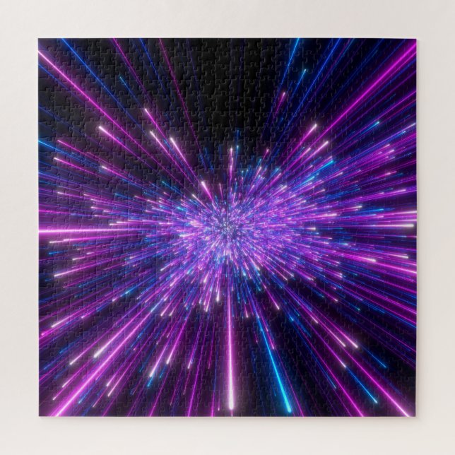 Neon Galaxy Cosmic Abstract Background Jigsaw Puzzle (Vertical)