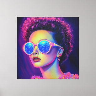 Neon Galaxy Glamour  Canvas Print