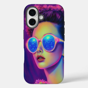 Neon Galaxy Glamour iPhone 16 Case