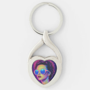 Neon Galaxy Glamour Keychain