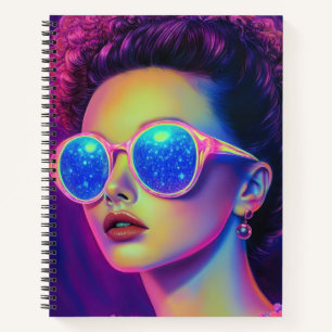 Neon Galaxy Glamour Notebook