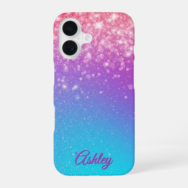 Neon Galaxy Gradient iPhone 16 Case (Back)