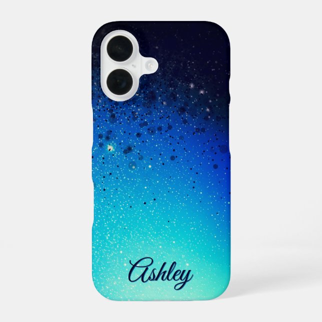 Neon Galaxy Gradient iPhone 16 Case (Back)