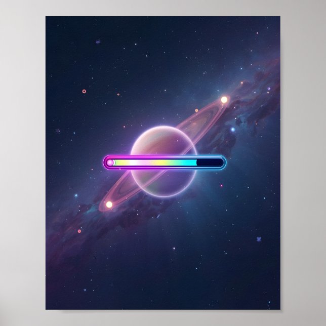 Neon Galaxy Loading Planet Poster (Front)
