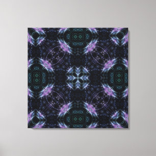 Neon Galaxy Mandala with Futuristic Glow Canvas Print